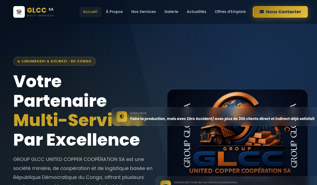 Capture du site GROUP GLCC UNITED COPPER COOPÉRATION SA